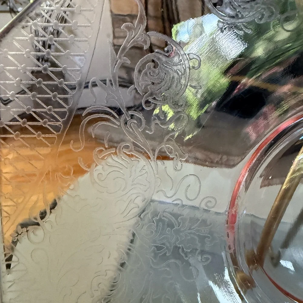 Vintage Octagon Pink Depression Glass Plate